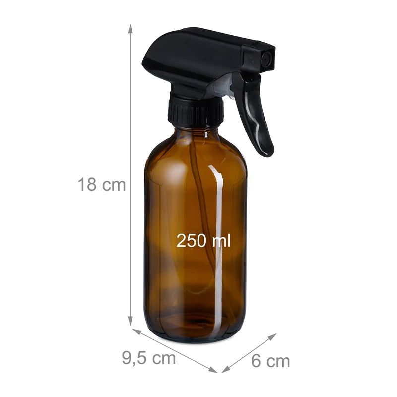Lot de 4 vaporisateurs rechargeables 250 ml et 500 ml pour entretien intérieur et jardin en verre marron 13_0016907