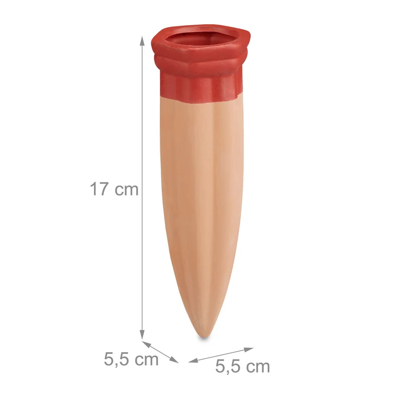 Lot de 4 cônes d'arrosage en argile pour jardin balcon intérieur 12 x 10 cm arrosage automatique pratique en argile terracotta 13_0010398