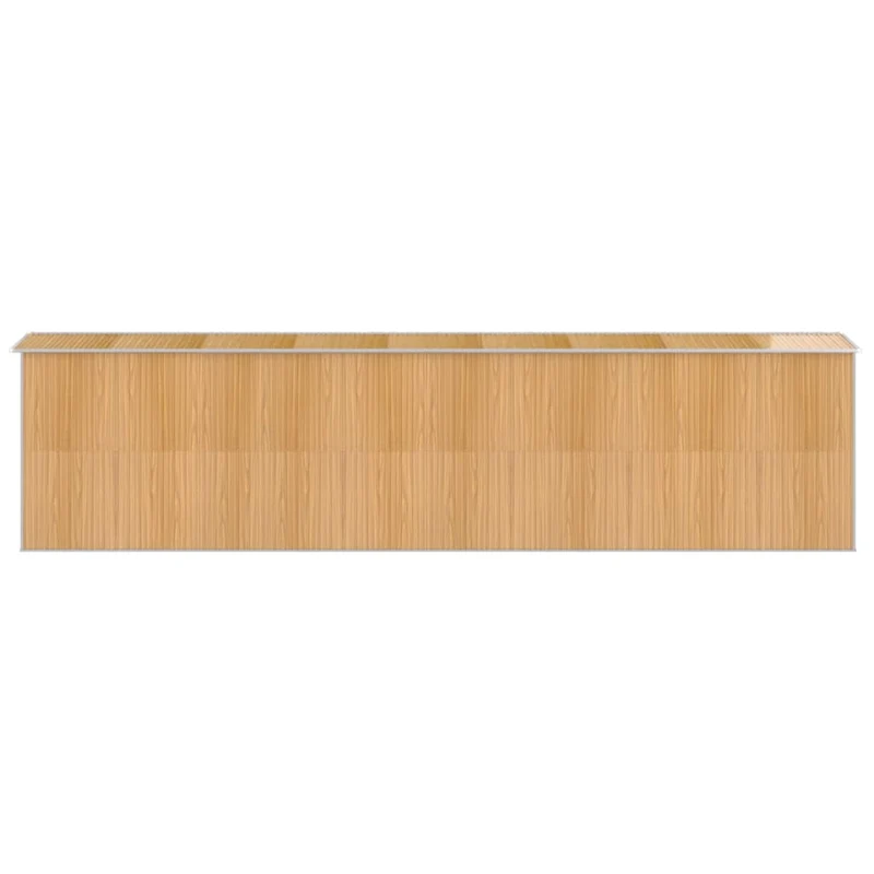 Abri de jardin cabane cabanon maison de stockage remise extérieur hangar outils robuste clair 192 x 772 x 223 cm acier galvanisé marron 02_0022309