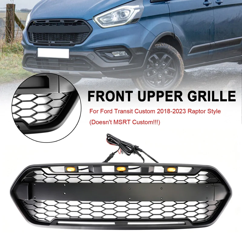 Grille Pare-Chocs Avant Noire Mate Raptor Ford Transit Custom 2018-2023