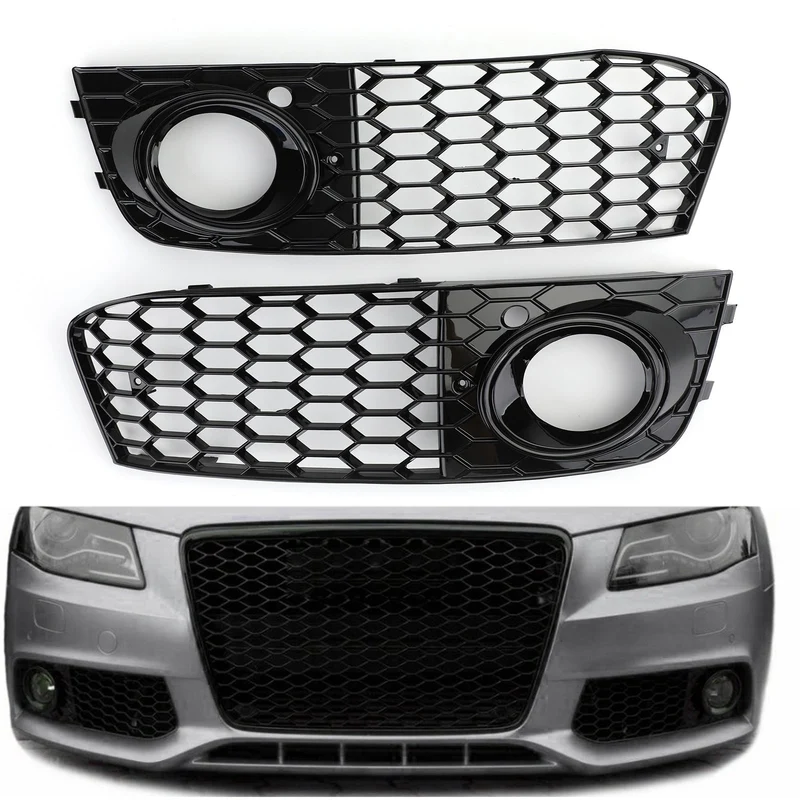 Grille Calandre Style RS4 Noir Brillant Audi A4 B8 2009-2012