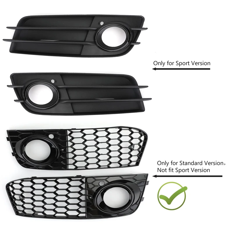 Grille Calandre Style RS4 Noir Brillant Audi A4 B8 2009-2012