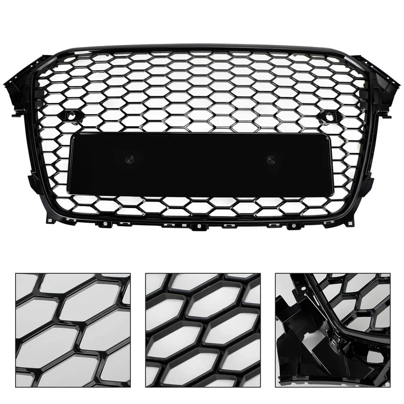 Grille Avant Style RS4 Noir Brillant Audi A4 S4 2013-2016