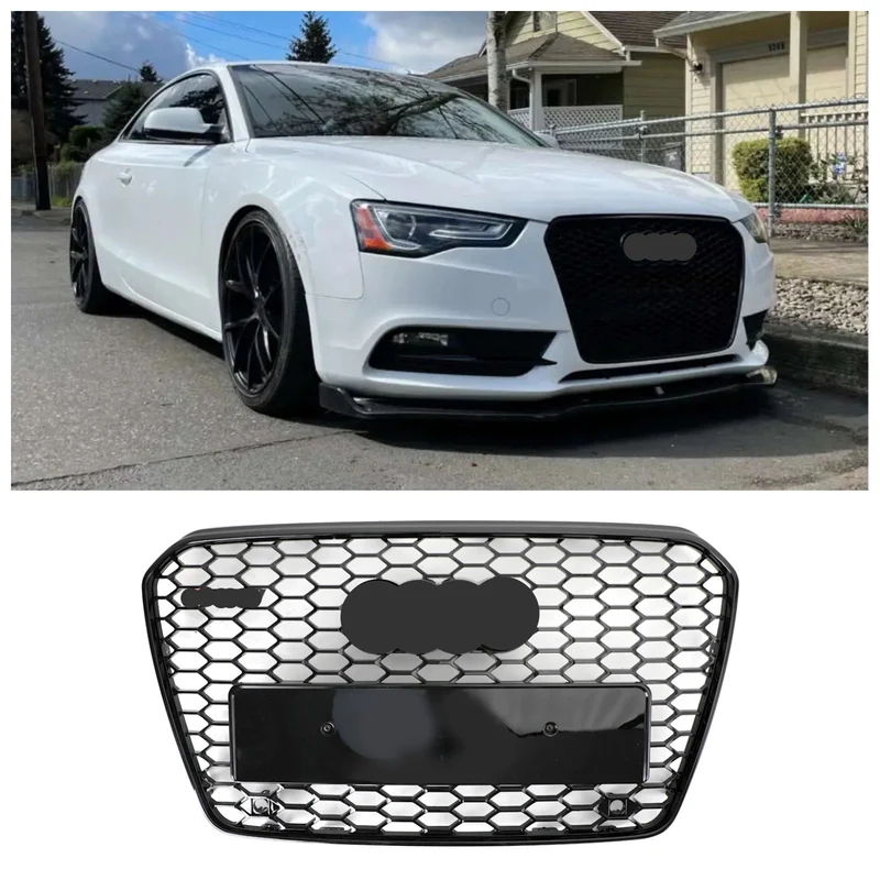 Grille Avant Maille Nid Abeille Style RS5 Noir Brillant Audi