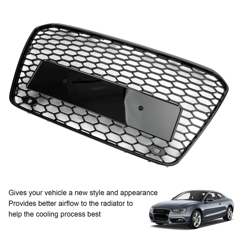 Grille Avant Maille Nid Abeille Style RS5 Noir Brillant Audi