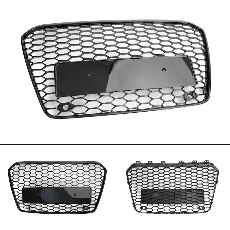 Grille Avant Maille Nid Abeille Style RS5 Noir Brillant Audi