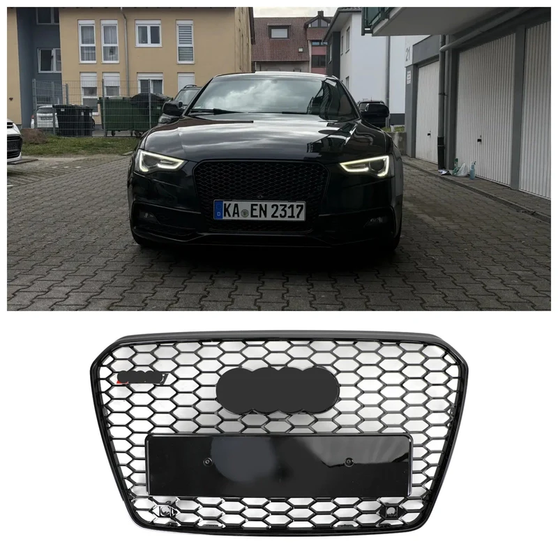 Calandre Avant Style Nid d'Abeille Audi A5 S5 B8.5 Noir
