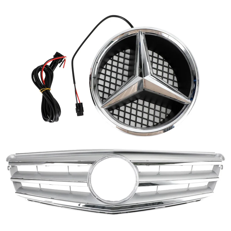 Grille Pare-Chocs Avant Benz Classe C W204 LED Chromé 2008-2014