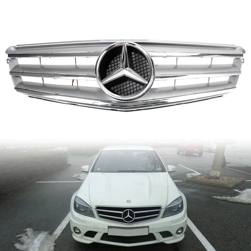 Grille Pare-Chocs Avant Benz Classe C W204 LED Chromé 2008-2014