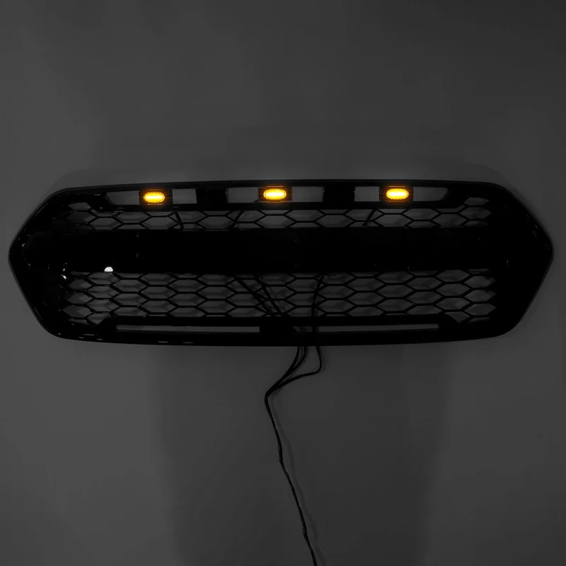 Calandre Pare-Chocs Avant Noir Brillant 3 LED Ford Transit Custom