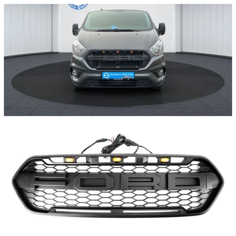 GZ.A FT-QX-DD Calandre Ford Transit 2018-2023 Noir Mat Éclairage