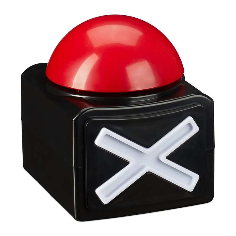 Buzzer de quiz lumineux pour jeux en famille 10 x 10 x 10 cm en plastique rouge 13_0010498