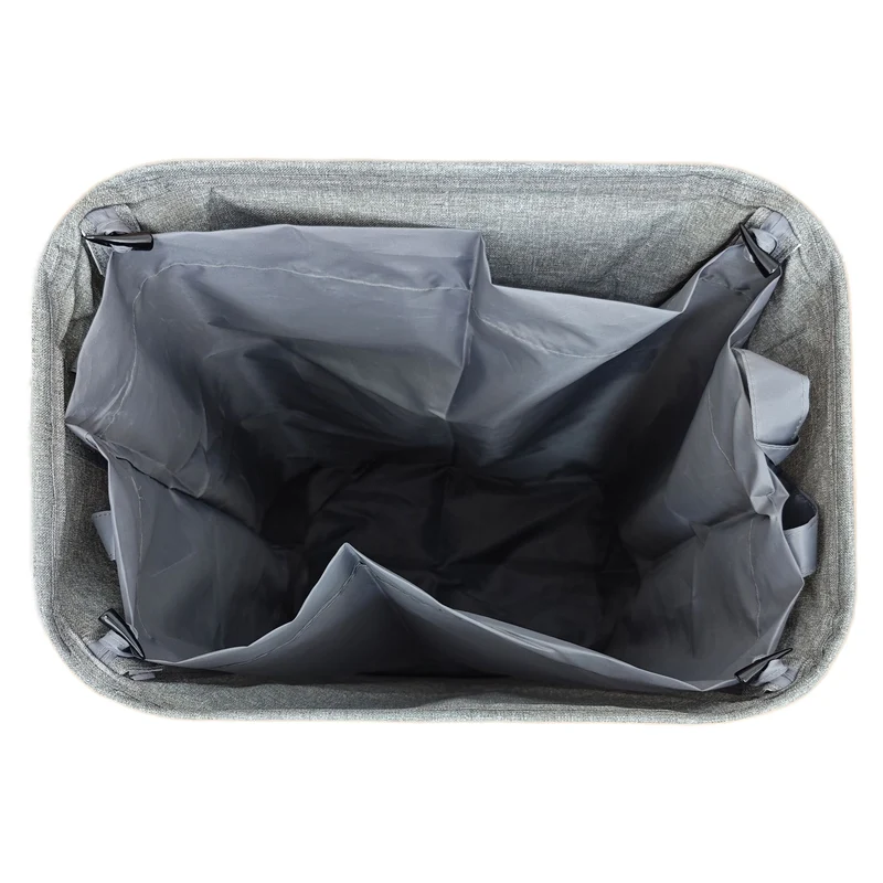 Conteneur de collecte 100 litres rangement pratique bureau cuisine 70 x 43 x 33 cm en polyester gris 13_0017923