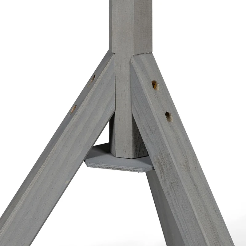 Mangeoire à oiseaux extérieure avec support 30 x 30 x 120 cm idéale pour jardin finition rustique en bois vert 13_0011258