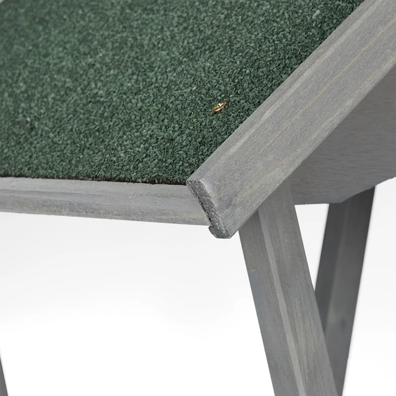 Mangeoire à oiseaux extérieure avec support 30 x 30 x 120 cm idéale pour jardin finition rustique en bois vert 13_0011258