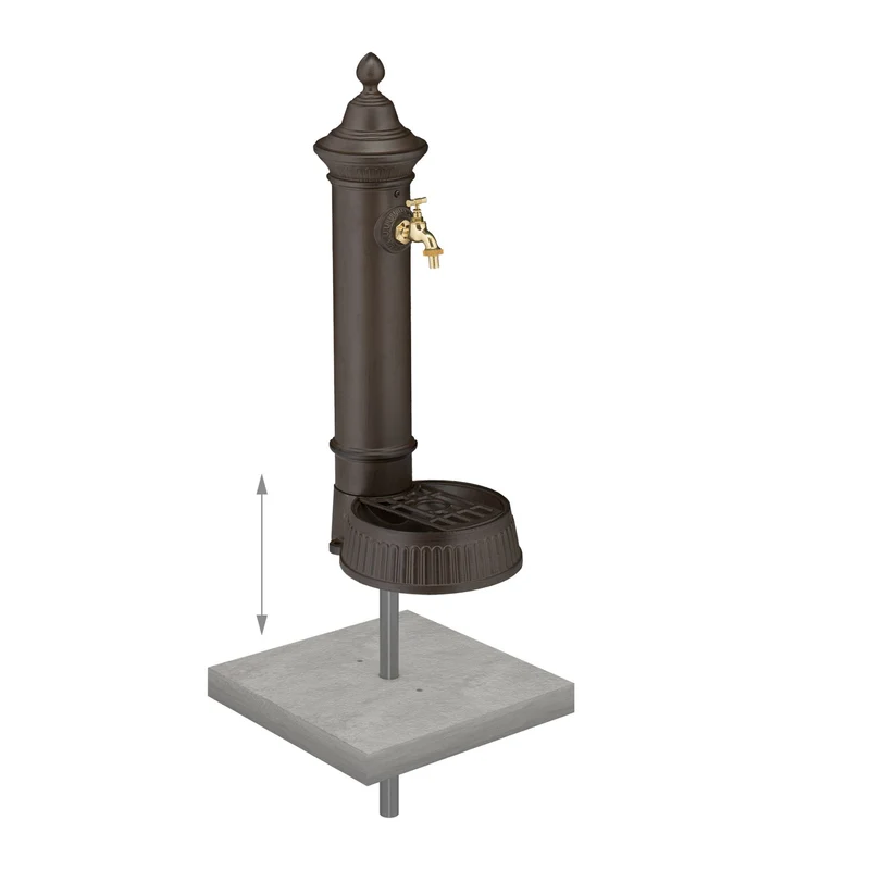 Fontaine d'extérieur design nostalgique jardin avec robinet 70 x 30 x 30 cm en métal marron foncé 13_0015666