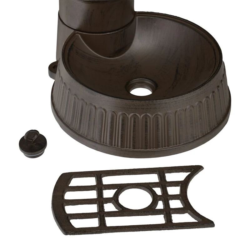 Fontaine d'extérieur design nostalgique jardin avec robinet 70 x 30 x 30 cm en métal marron foncé 13_0015666
