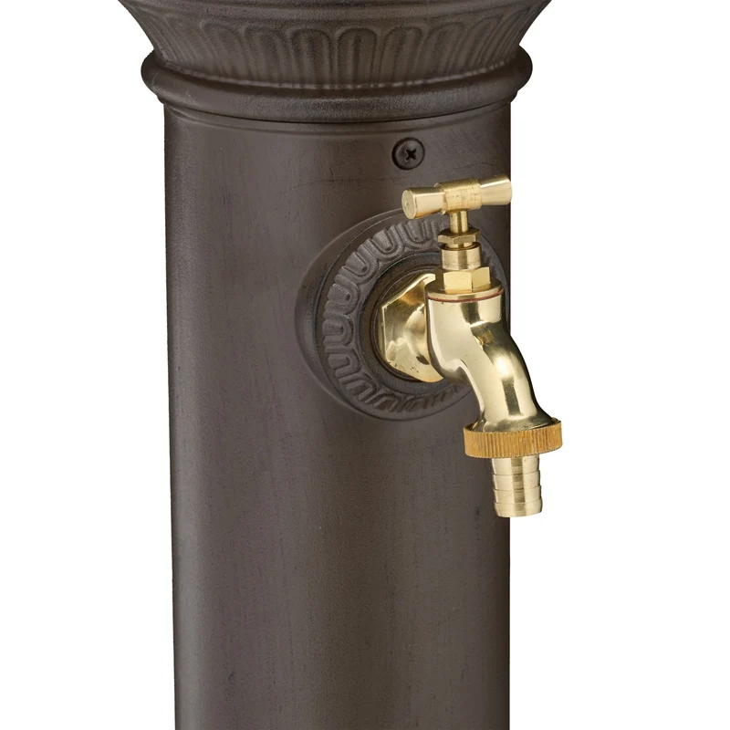 Fontaine d'extérieur design nostalgique jardin avec robinet 70 x 30 x 30 cm en métal marron foncé 13_0015666