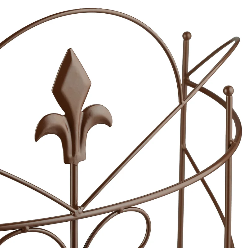 Lot de 2 supports décoratifs demi-cercle jardin pour plantes vivaces en fer noir 13_0016825
