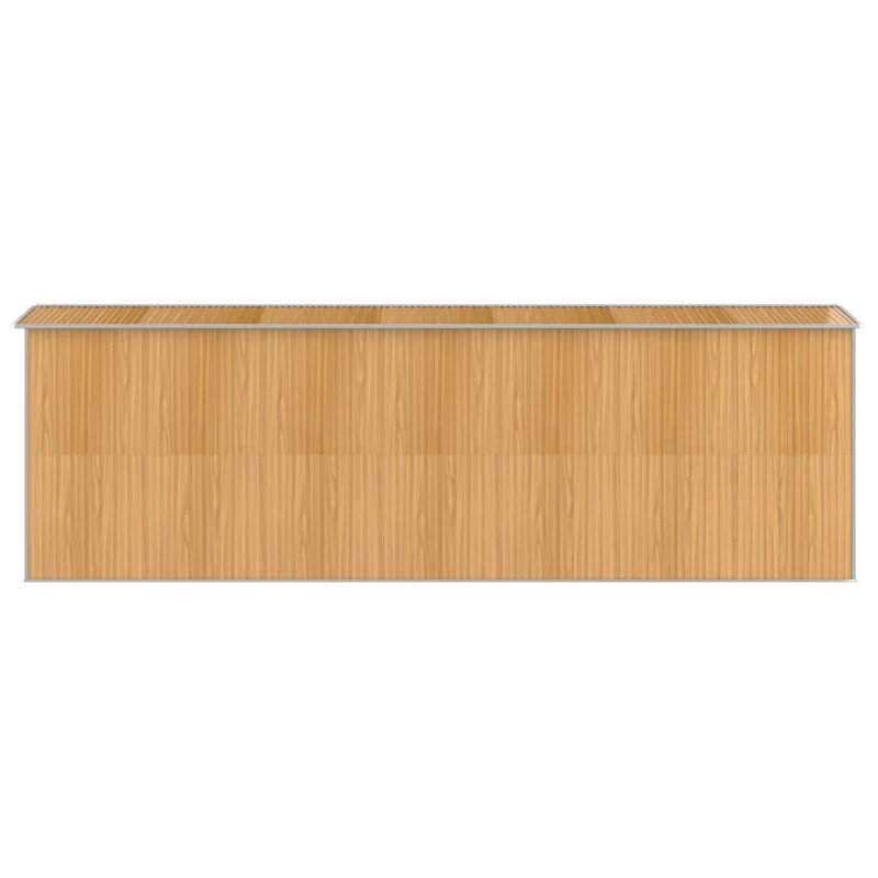 Abri de jardin cabane cabanon maison de stockage remise extérieur hangar outils robuste clair 192 x 606 x 223 cm acier galvanisé marron 02_0022307