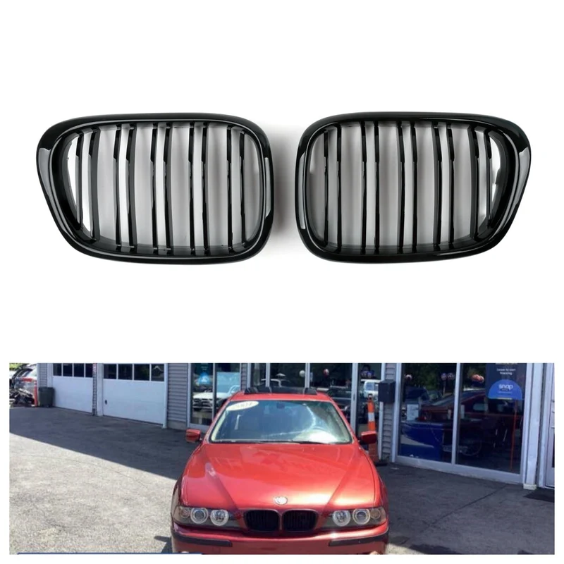Calandre Avant BMW Série 5 E39 Noir Brillant Double Nervure