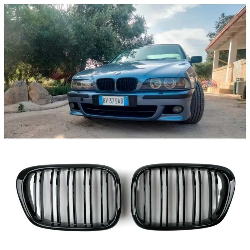 Calandre Avant BMW Série 5 E39 Noir Brillant Double Nervure
