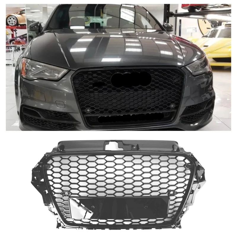 Grille Avant Nid d'Abeille Style RS3 Noir Brillant Audi A3