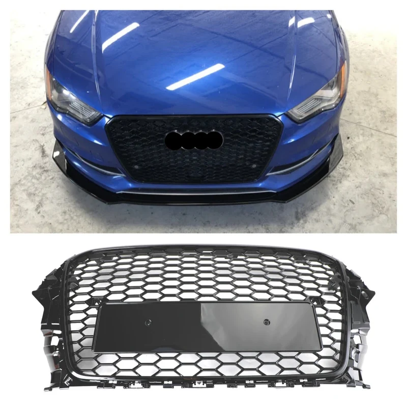 Grille Avant Nid d'Abeille Style RS3 Noir Brillant Audi A3