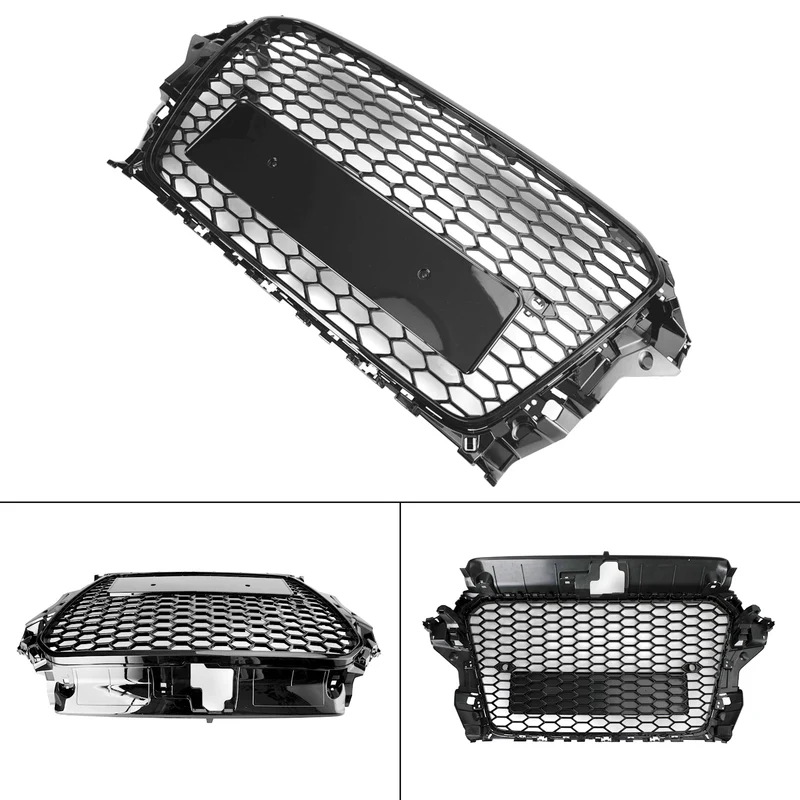 Grille Avant Nid d'Abeille Style RS3 Noir Brillant Audi A3