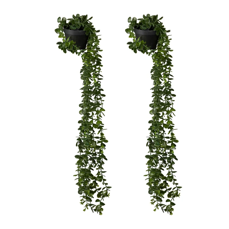 Lot de 2 plantes artificielles suspendues style décoratif ambiance cosy 35 x 10 x 10 cm en plastique vert 13_0016657