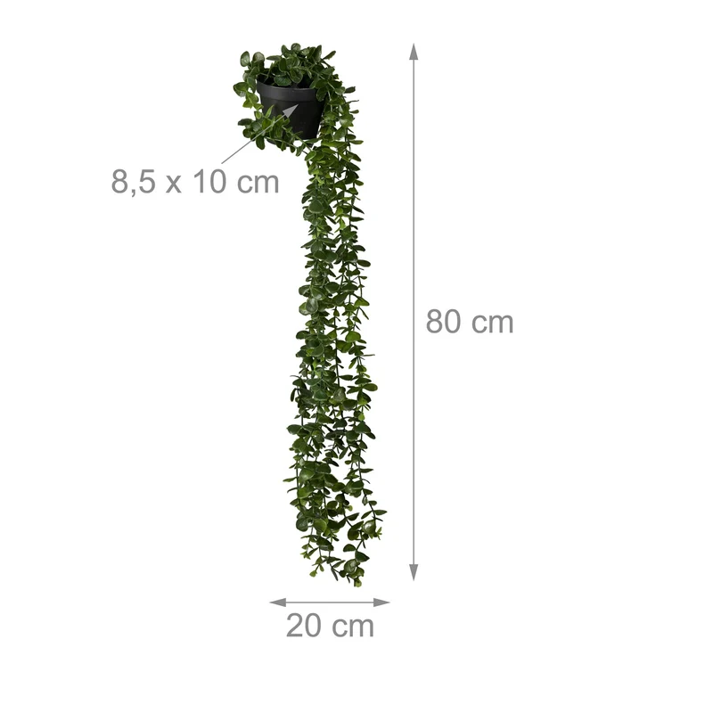 Lot de 2 plantes artificielles suspendues style décoratif ambiance cosy 35 x 10 x 10 cm en plastique vert 13_0016657