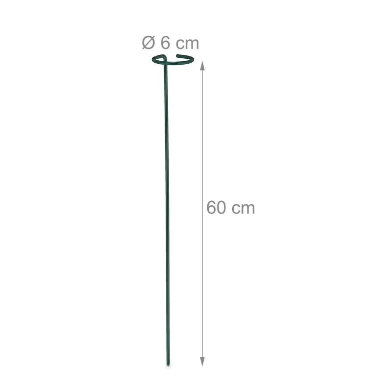 Lot de 6 tuteurs à tomates pour plantes grimpantes jardin 60 x 30 cm en métal vert 13_0013807