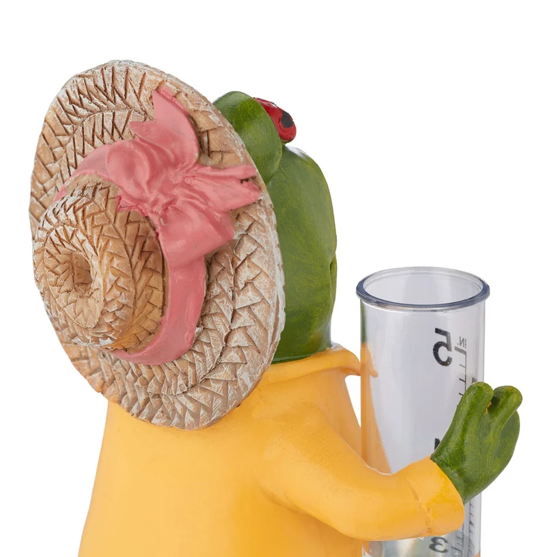 Pluviomètre analogique grenouille déco jardin 12 x 12 x 30 cm résistant aux intempéries en plastique vert 13_0012607