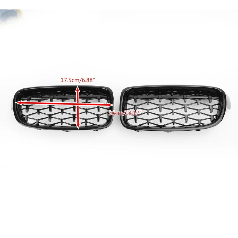 Grilles Calandre Diamantées BMW F30 Gloss Black 2012-2016