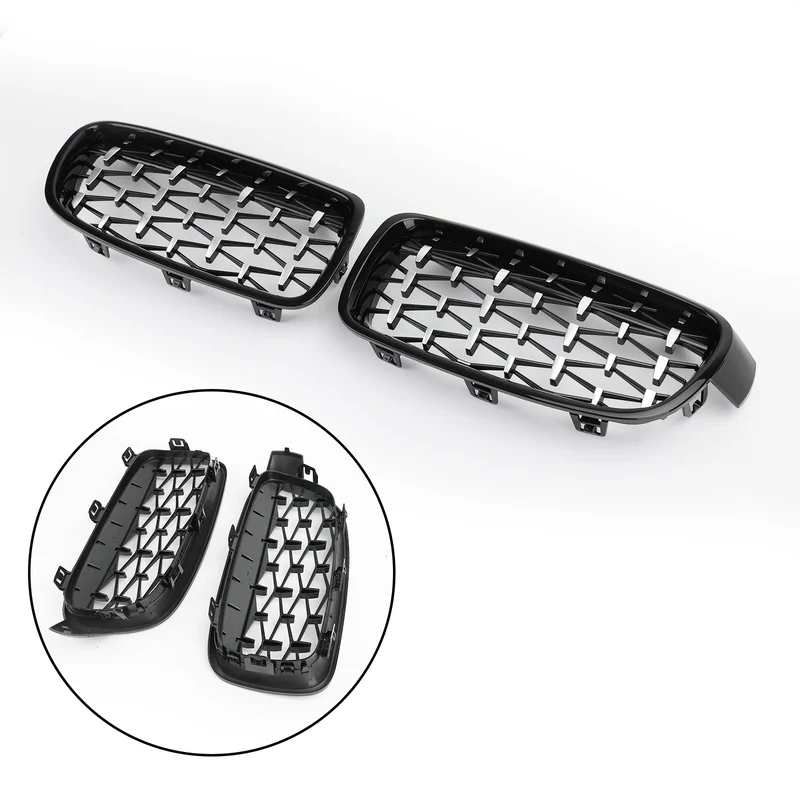 Grilles Calandre Diamantées BMW F30 Gloss Black 2012-2016