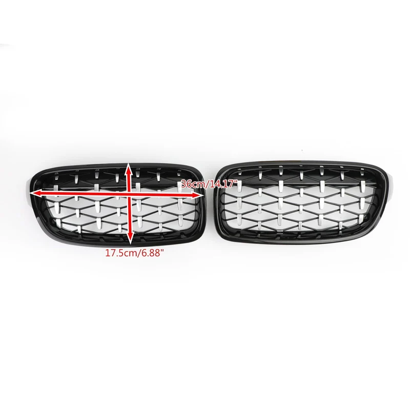 Grilles Calandre Diamantées BMW F30 Gloss Black 2012-2016