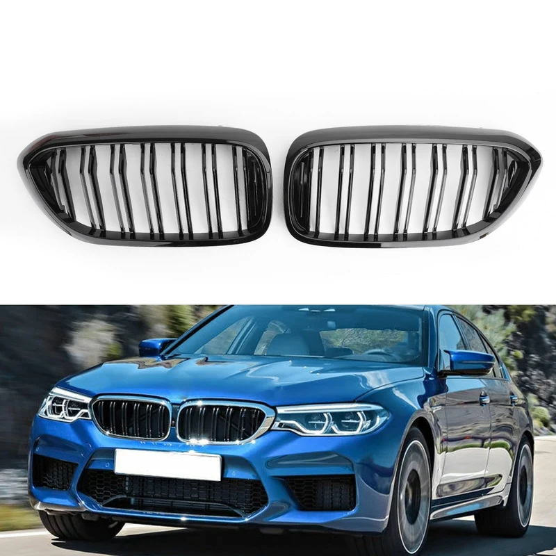 Calandre Double Lamelle BMW Série 5 G30 G31 Noir Brillant 2017-2019