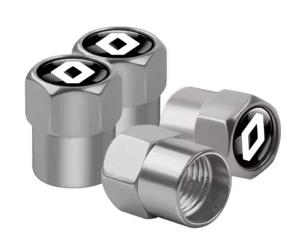 4x Bouchons de Valve Renault Noir Argent