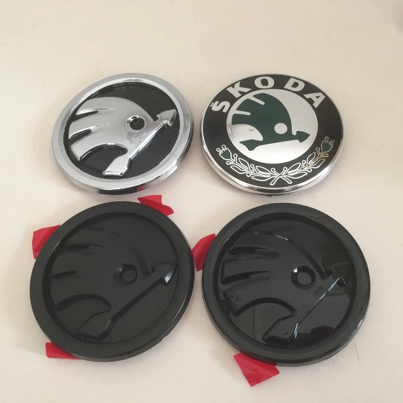 Logo Capot Ou Coffre Skoda Noir Mat Brillant Original