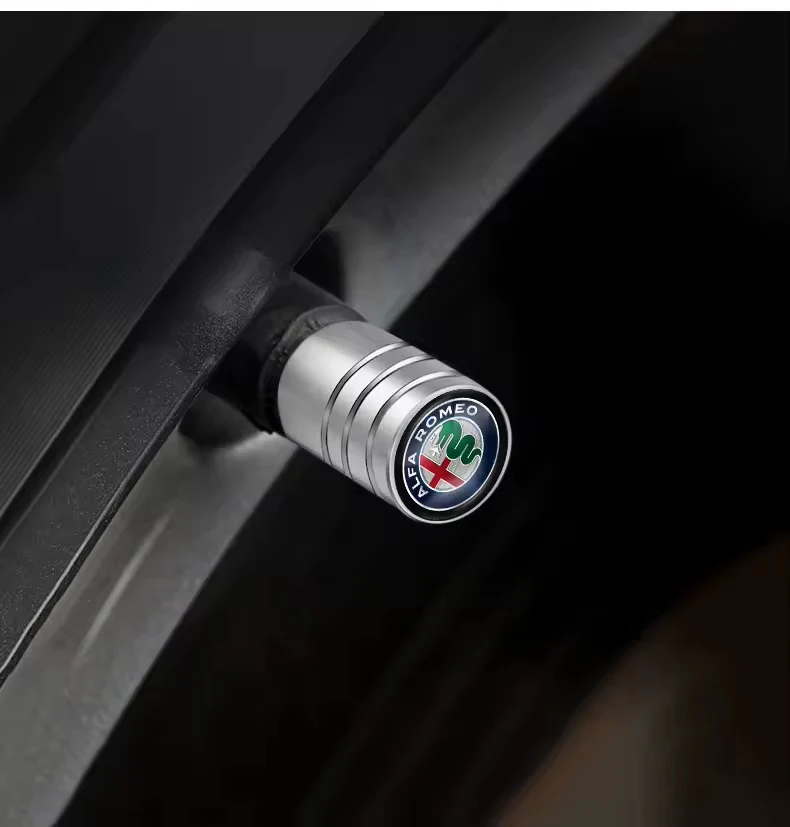 4x Bouchons de valves Alfa Romeo Noir