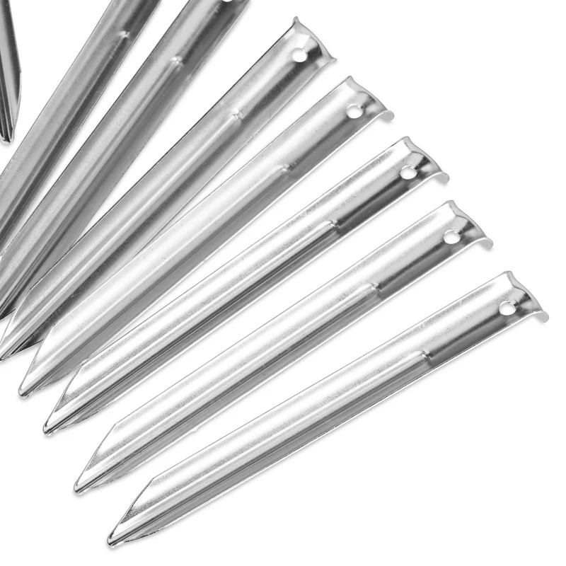 Lot de 25 piquets de tente en acier robuste pour camping jardin fixation solide en acier noir 13_0013879
