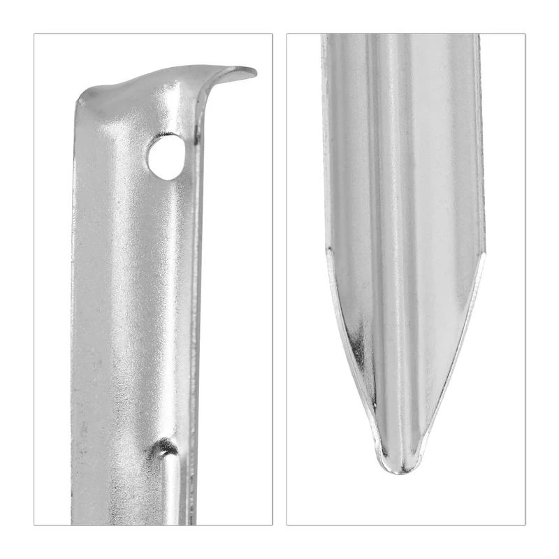 Lot de 25 piquets de tente en acier robuste pour camping jardin fixation solide en acier noir 13_0013879