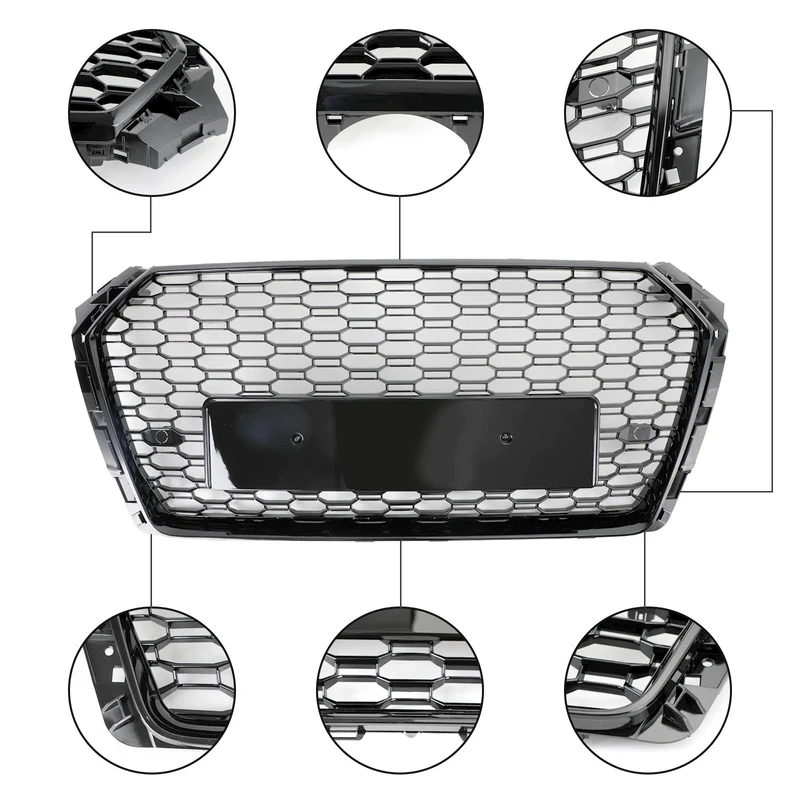 Grille Avant RS4 Style Nid D'abeille Noire Audi A4 S4