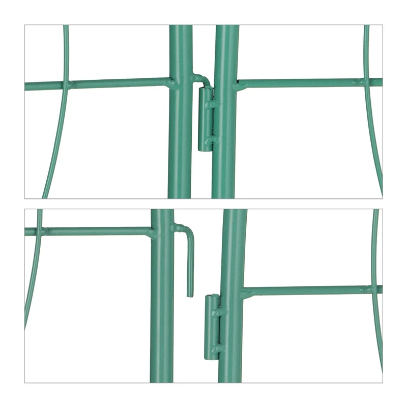 Lot de 2 tuteurs à tomates design décoratif jardin 150 x 30 x 30 cm en métal vert 13_0012023