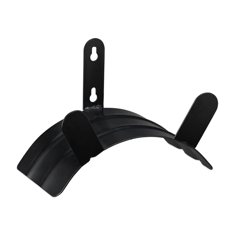 Support tuyau d'arrosage mural rangement pratique garage 30 x 20 x 15 cm en acier noir 13_0009337