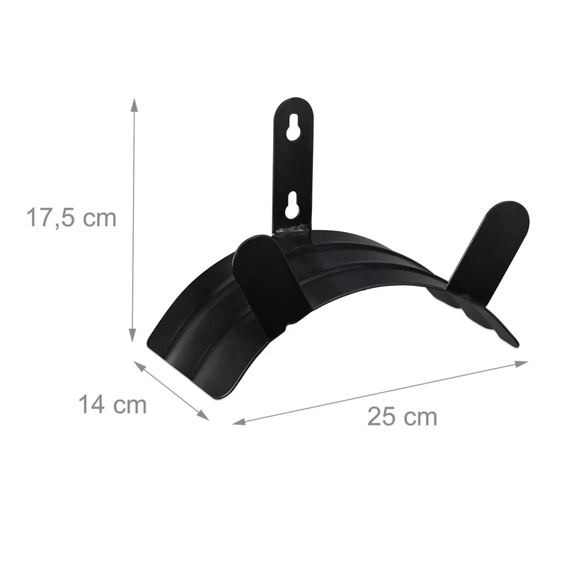 Support tuyau d'arrosage mural rangement pratique garage 30 x 20 x 15 cm en acier noir 13_0009337