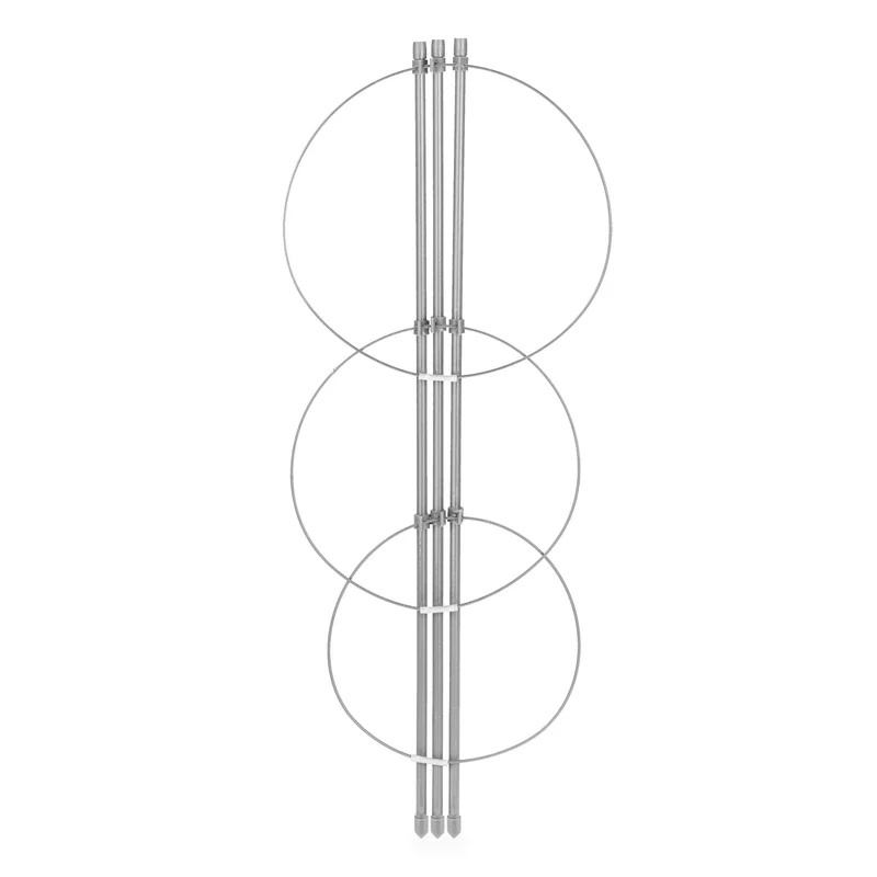 Lot de 4 tuteurs à tomates pour jardin balcon 3 anneaux réglables pratique et pliable en métal gris 13_0012760