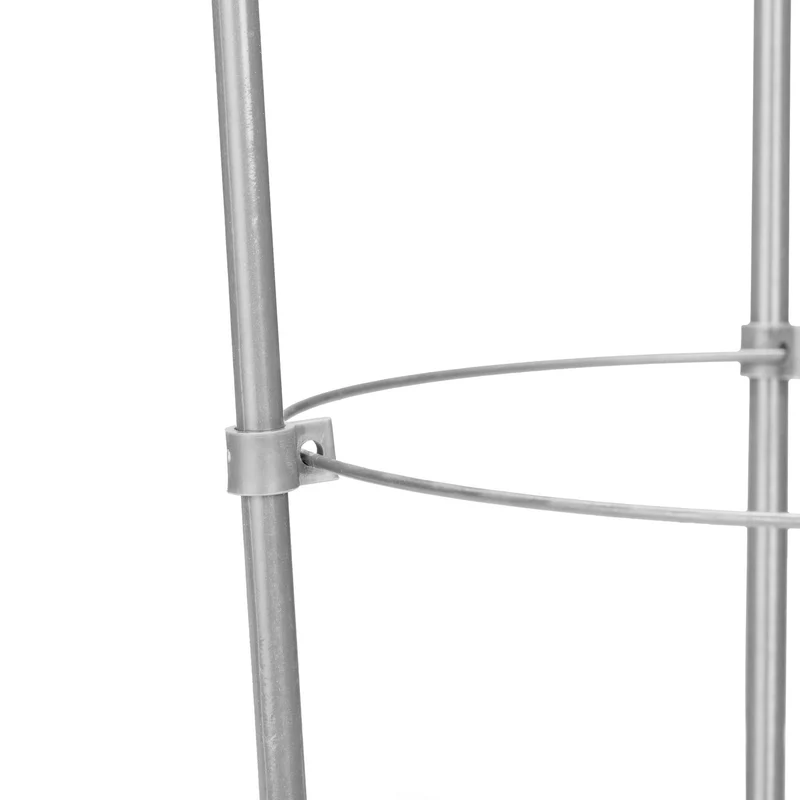 Lot de 4 tuteurs à tomates pour jardin balcon 3 anneaux réglables pratique et pliable en métal gris 13_0012760