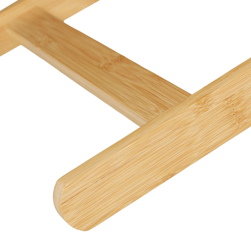 Table d'appoint pliable moderne réglable salon cuisine balcon 60 x 40 x 40 cm en bambou blanc 13_0013971