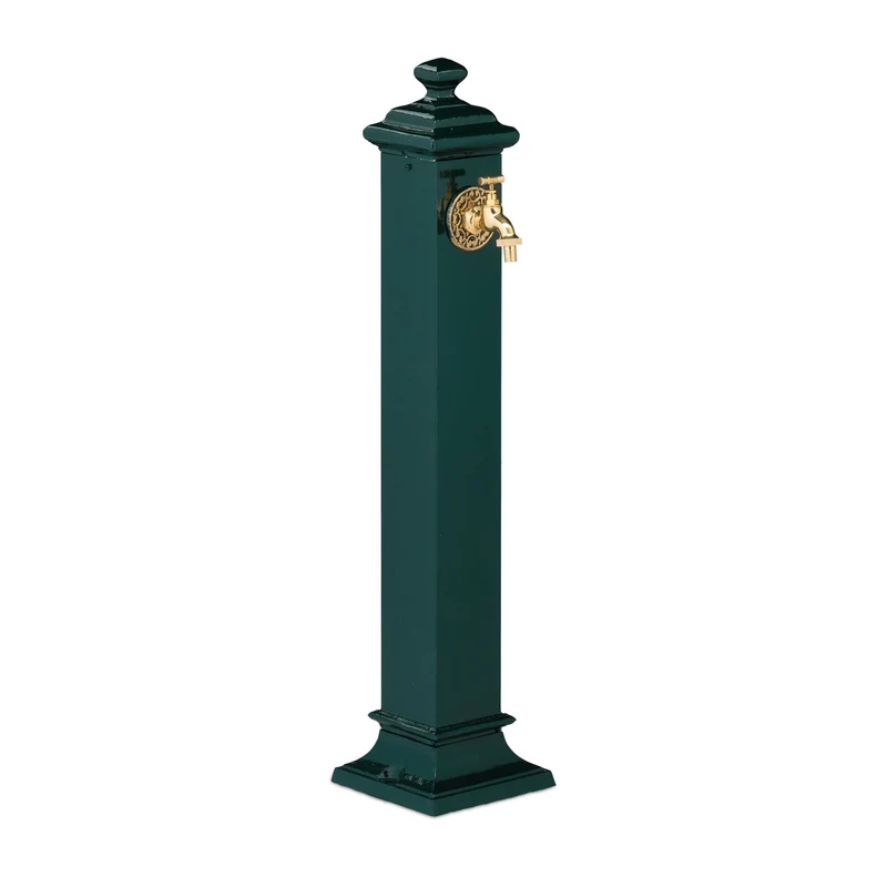 Fontaine extérieure jardin décorative montagne vintage 120 x 40 x 30 cm en fonte vert foncé 13_0015681